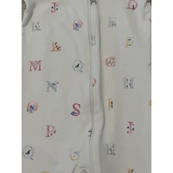 Grace & James Kids 2T White Alphabet Print Long Sleeve Zip Up Onesie - Picture 7 of 8